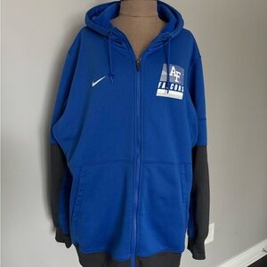 NIKE Air Force Falcons On-Field Full Zip Therma Hoodie Mens Size XL Blue